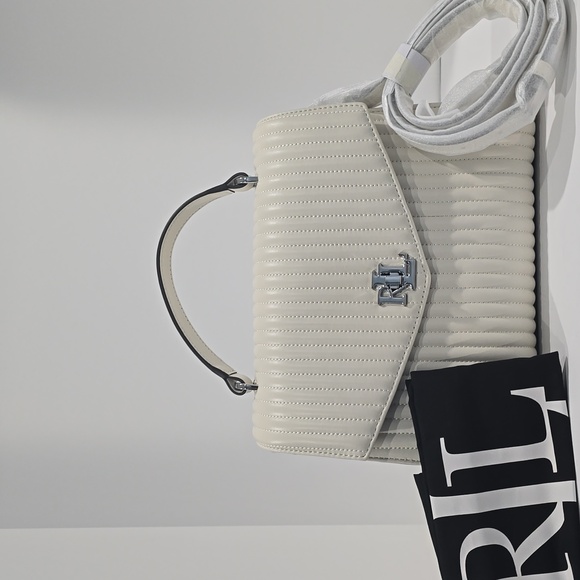 SALE! ✅ White Quilted Leather Small Farrah Satchel ✨ NWT + Dust Bag + LRL Card